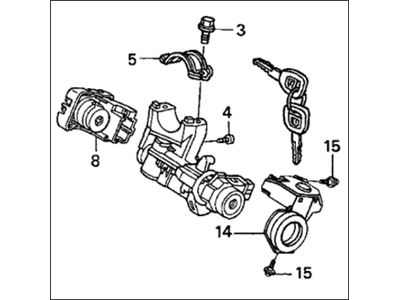 2001 Honda Civic Ignition Lock Cylinder - 35100-S5A-A62