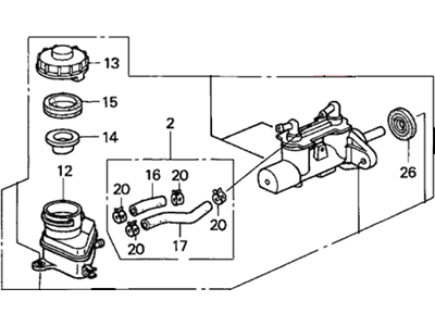 2002 Honda Civic Brake Master Cylinder - 46100-S6D-R01