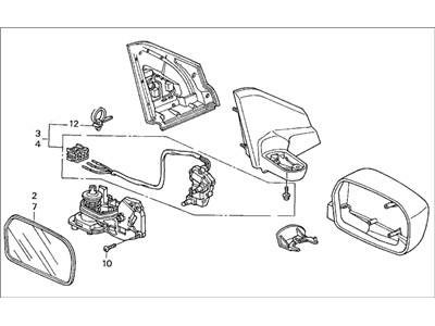 Honda 76250-S5T-A01ZC Mirror Assembly, Driver Side Door (Satin Silver Metallic) (R.C.)