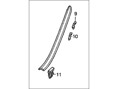 Honda 73162-S5S-E01 Garnish Assy., L. FR. Windshield Side