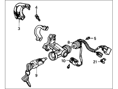 Honda CRX Ignition Lock Cylinder - 35100-SH3-A01