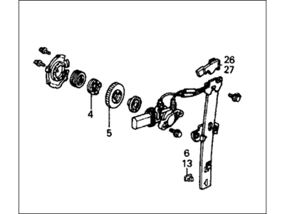 1989 Honda Civic Window Regulator - 72750-SH4-J01