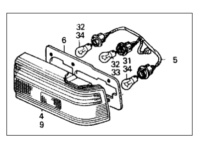 1990 Honda Civic Back Up Light - 33500-SH4-A04