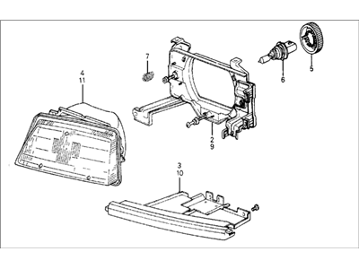 Honda 33150-SB6-681 Headlight Assembly, Driver Side