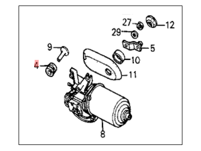 Honda Civic Wiper Motor - 38401-SB6-672