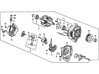 1987 Honda Civic Alternator - 31100-PE0-023