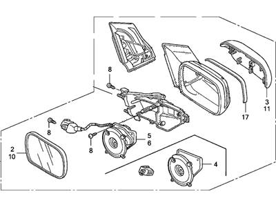 Honda 76200-SVA-A11ZR Mirror Assembly, Passenger Side Door (Polished Metal Metallic) (R.C.)