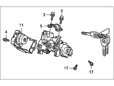 Honda 35100-SNA-901 Lock Assy., Steering