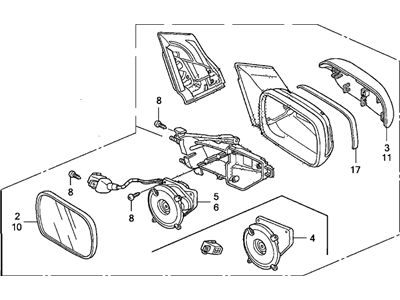 Honda 76250-SVA-A11ZR Mirror Assembly, Driver Side Door (Polished Metal Metallic) (R.C.)