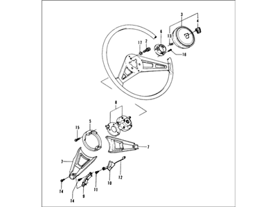 1974 Honda Civic Steering Wheel - 53100-634-911