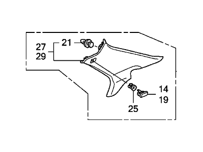 Honda 84131-SDB-A11ZA Garnish Assy., R. RR. Pillar *NH220L* (CLEAR GRAY)