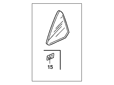 Honda 73405-SDC-C01 Glass, R. RR. Door Quarter (Green) (Asahi)