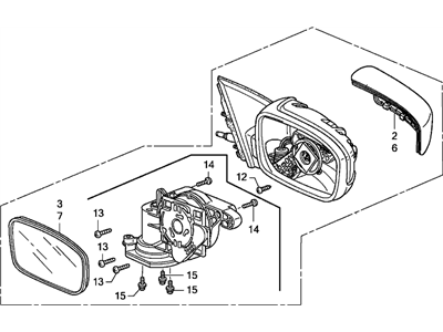 Honda 76200-SDA-A03 Mirror Assembly, Passenger Side Door (Lever)