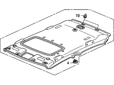 Honda 83200-SDC-A12ZB Lining Assy., Roof *YR239L* (Sunroof) (KI IVORY)