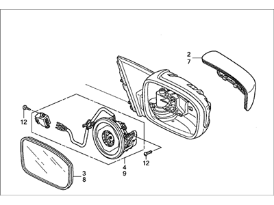 Honda 76250-SDA-A23ZP Mirror Assembly, Driver Side Door (Moroccan Red Pearl) (R.C.) (Heated)