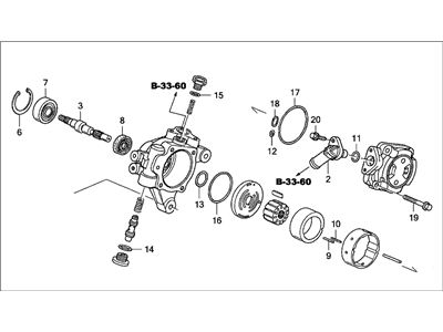 Honda 56110-RAA-A02 Sub-Pump Assembly, Power Steering