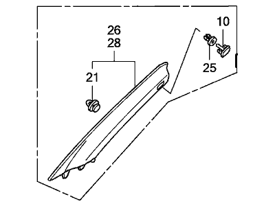 Honda 84101-SDC-A21ZA Garnish Assy., R. FR. Pillar *NH220L* (CLEAR GRAY)