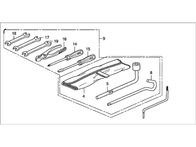 Honda 89000-SH3-A11 Tool Set (Sunroof)