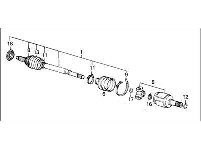 Honda 44305-SB2-010 Driveshaft Assembly, Passenger Side