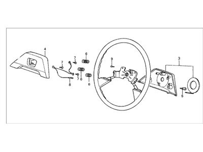 Honda 53110-SB3-957ZA Wheel, Steering (Black)