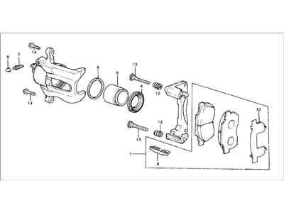 1985 Honda Civic Brake Caliper - 45210-SB3-672