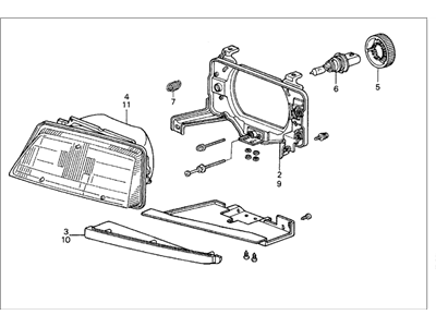 Honda 33150-SB4-681 Headlight Assembly, Driver Side (Halogen)