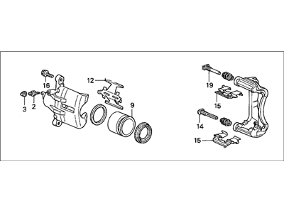 Honda 45018-SW5-003 Caliper Sub-Assembly, Right Front