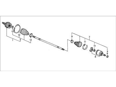 Honda 44305-S30-N22 Driveshaft Assembly, Passenger Side