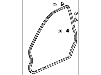 Honda 72310-S30-003 Weatherstrip, R. FR. Door