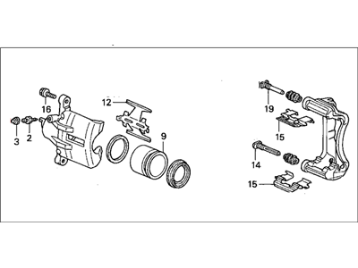 Honda 45019-SW5-003 Caliper Sub-Assembly, Left Front