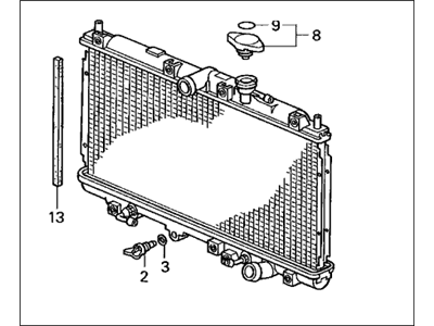 Honda Prelude Radiator - 19010-P0F-J04