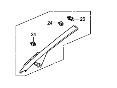 Honda 84151-SNA-A11ZE Garnish Assy., L. FR. Pillar *NH686L* (QP LIGHT WARM GRAY)