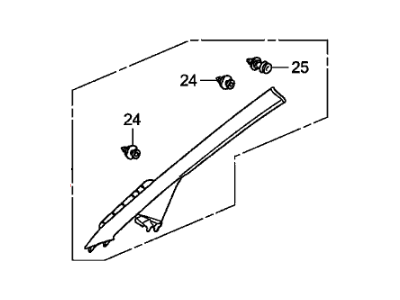 Honda 84101-SNA-A11ZE Garnish Assy., R. FR. Pillar *NH686L* (QP LIGHT WARM GRAY)