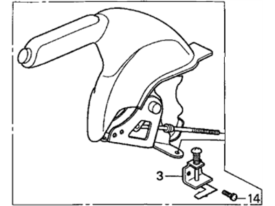 Honda 47110-S5D-L01ZA Lever, Hand Brake *YR239L* (KI IVORY)