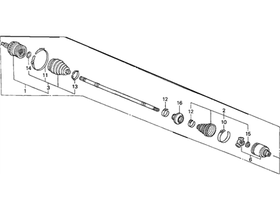 Honda 44305-S5B-950 Driveshaft Assembly, Passenger Side