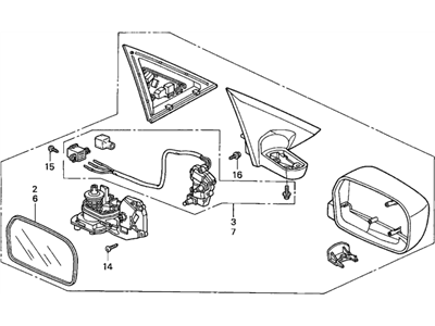 Honda 76250-S5B-A01ZB Mirror Assembly, Driver Side Door (Taffeta White) (R.C.)