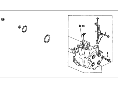 Honda 38800-PZA-014RM COMPRESSOR, A/C