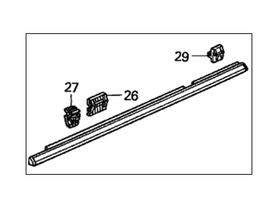 2003 Honda Civic Door Moldings - 72950-S5D-A12