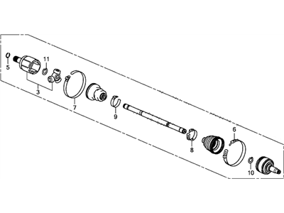 Honda 44306-TX9-A00 Driveshaft Assembly, Driver Side