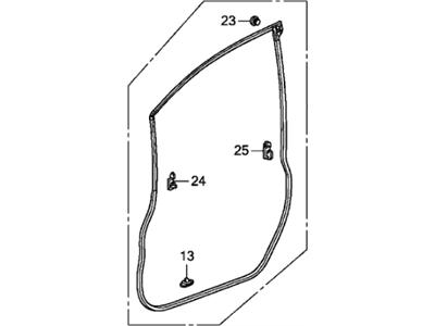 Honda 72350-TF0-003 Weatherstrip, L. FR. Door