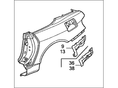 Honda 63300-S2A-310ZZ Panel, R. RR. Fender