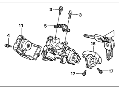 Honda 35100-SDR-A11 Lock Assy., Steering