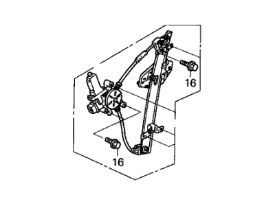 Honda 72250-SDA-A02 Regulator Assembly, Left Front Door Power