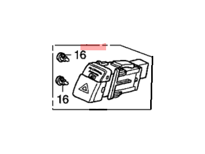 Honda 35510-SDA-A11 Switch Assembly, Hazard & Passenger Srs Indicator