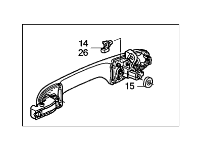 Honda 72140-SDA-A21ZQ Handle Assembly, Right Front Door (Outer) (Tango Red Pearl)