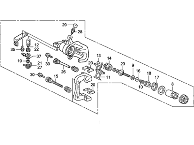 Honda 43018-SDR-A00 Caliper Sub-Assembly, Right Rear