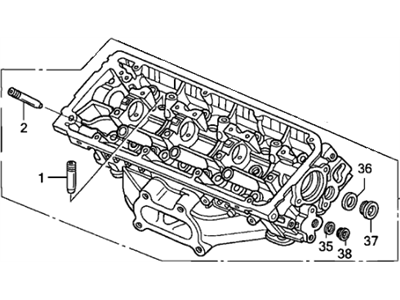 Honda 12300-RCJ-810 Cylinder Head Assembly, Rear (Dot)