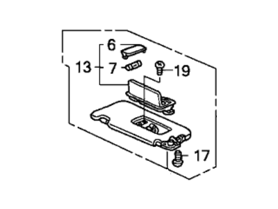 Honda 83280-SDR-A02ZA Sunvisor Assembly, Driver Side (Clear Gray) (Mirror)