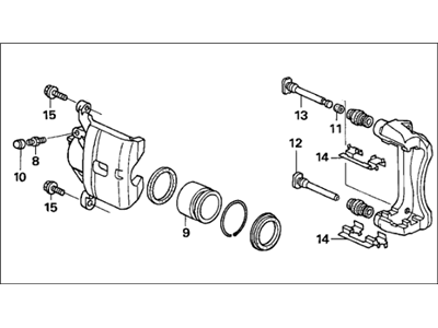 Honda 45019-SDC-A01 Caliper Sub-Assembly, Left Front