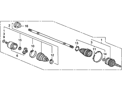 Honda 44306-SDR-A00 Driveshaft Assembly, Driver Side